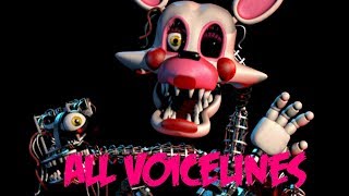 Mangle  All Voicelines with Subtitles  Ultimate Custom Night [upl. by Aratas]