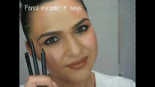 HOW TO Pencil Eyeliner 4 ways [upl. by Nishi]