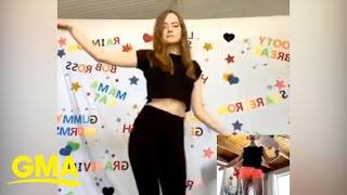 Emma Stone hosted a virtual dance party to raise money for children’s mental health l GMA Digital [upl. by Sayce563]