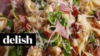 How To Make Tuscan Tortellini Salad  Delish [upl. by Claretta]