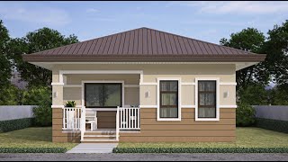 BUNGALOW HOUSE DESIGN  2 BEDROOMS 8X10 80 SQM  861 SQFT [upl. by Hplodnar]