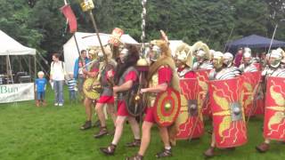 Roman Reenactment at the Amphitheatre in Caerleon Marching In [upl. by Tawney]