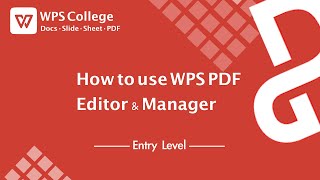 WPS Office PDF 22 How to use WPS PDF Editor amp Manager  free Online PDF suite 102 Tutorial [upl. by Telrahc]