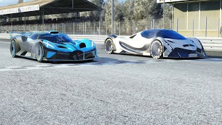 Bugatti Bolide vs Devel Sixteen at Monza Full Course [upl. by China]