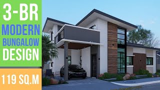 3 BEDROOM MODERN BUNGALOW HOUSE WITH LOFT DESIGN amp ROOF DECK [upl. by Zeiger821]