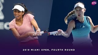 Hsieh SuWei vs Carolina Wozniacki  2019 Miami Open Fourth Round  WTA Highlights [upl. by Helve941]