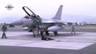 Royal Danish Air Force F16 Landing at Lajes Field Azores Portugal [upl. by Ayerim]