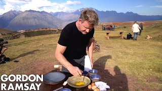 Gordon Ramsay Makes Alpaca Scrambled Eggs in Peru  Scrambled [upl. by Onin]