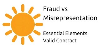 Fraud vs Misrepresentation  Other Essential Elements of a Valid Contract  CA CPT  CS amp CMA [upl. by Jackelyn]