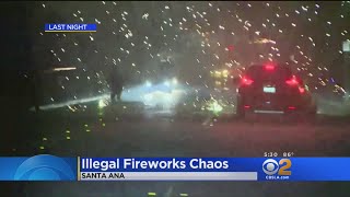 Illegal Fireworks In Santa Ana Cause CombatLike Atmosphere [upl. by Festus]