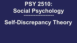 PSY 2510 Social Psychology SelfDiscrepancy Theory [upl. by Lail]