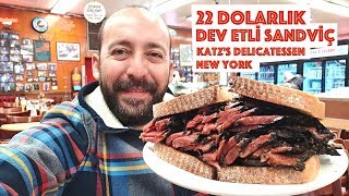 22 Dolarlık Dev Etli Sandviç Katzs Delicatessen New York [upl. by Ondine]