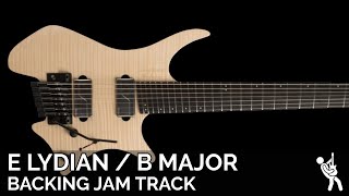 Plini Inspired Modern Progressive Metal Fusion Guitar Backing Track Jam in E Lydian  B Major [upl. by Arraes]