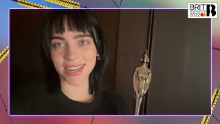 Billie Eilish wins International Artist  The BRIT Awards 2022 [upl. by Whale]