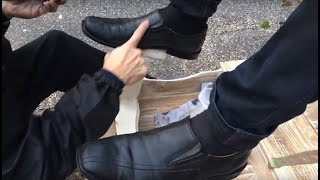 Italian shoe shine master very relaxing to see [upl. by Dnama]