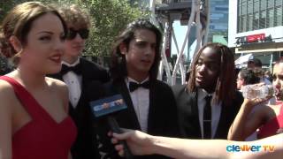 quotVictoriousquot Cast Interview  2012 Creative Arts Emmys  Ariana Grande Liz Gillies [upl. by Ojillib]