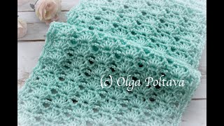 How to Crochet Easy Lacy Shells Scarf Crochet Video Tutorial [upl. by Verdi]