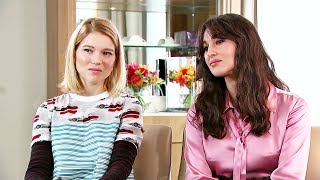 James Bond film Spectre Lea Seydoux and Monica Bellucci interviews [upl. by Tegdig]