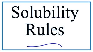 Solubility Rules Explanation amp Practice [upl. by Bezanson]